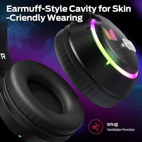 Monster Mission 320 Gaming Headset for PS5, PS4PC, Xbox One, Xbox Series X/S, Switch,Noise Cancelling Over Ear Headphones with Mic, LED Light, 7.1 Surround Sound thumbnail 4