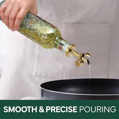 COOK WITH COLOR Glass Olive Oil Bottle Dispenser - 2 Pack- 17oz Oil and Vinegar Cruet - Olive Oil Carafe Decanter for Kitchen thumbnail 5
