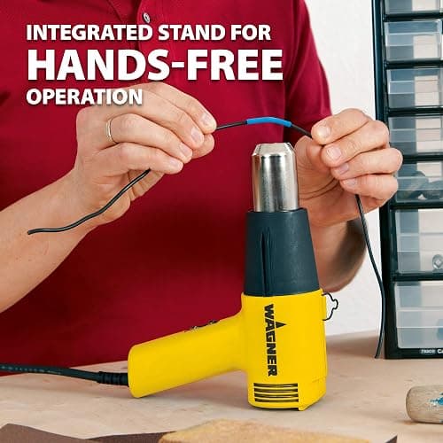 Wagner Spraytech 2417344 HT1000 Heat Gun Kit, 3 Nozzles Included, 2 Temp Settings 750ᵒF & 1000ᵒF, Great for Shrink Wrap, Soften Paint, Bend Plastic Pipes, Loosen Bolts and More thumbnail 4