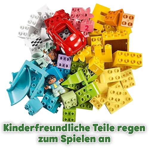 LEGO DUPLO Deluxe Steinebox - Montessori Spielzeug ab 1 Jahr - Lernspielzeug für Kleinkinder mit Auto, Zahlensteinen und Tierfiguren und Aufbewahrungsbox - Geschenk für Mädchen und Jungen 10914 thumbnail 7