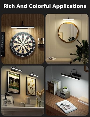 VOLISUN Picture Lights for Wall, 13 inch Rechargable Picture Light Battery Operated, 3 Color Temperatures Cordless Picture Light with Remote, Art Light for Paintings, Gallery, Portrait, 1 Pack (Black) - Black - 13inch-1Pack thumbnail 6