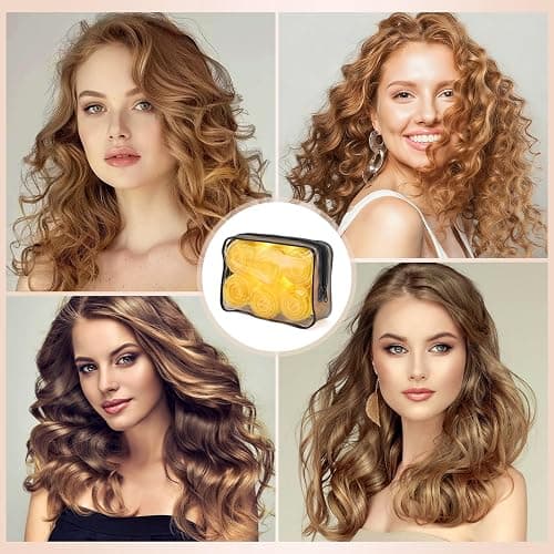Obeoby 4 Sizes Hair Rollers for Women, 50 Pcs Set Hair Curlers with Clips Comb Curlers for Long Short Curly Hair and Bangs (25, 36, 48, 60mm), Yellow thumbnail 7
