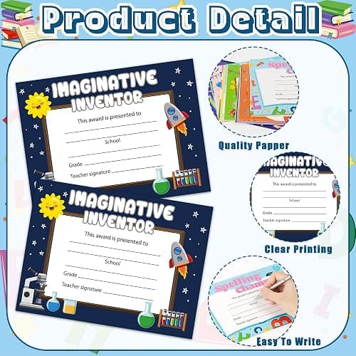 EYxsaxenk School Student Award Certificates - 60 Pcs Colorful End of School Year Superlatives Certificates Graduation Recognition Award Certificates of Achievement for Student Reward School Prizes thumbnail 4