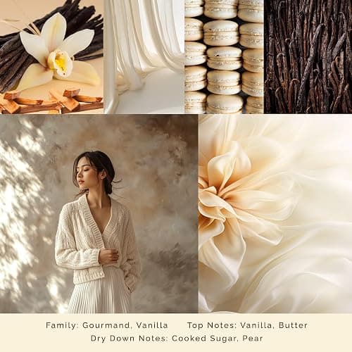 Glowence Luxury Vanilla Scented Candle - Large 3 Wick Jar Candle - Elegant Gift for Women & Men - 100% Natural Soy Wax - Up to 40 Hours Burning Time - Housewarming Aromatherapy Candle for Home thumbnail 3
