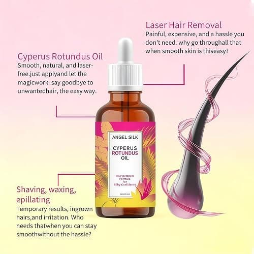 Cyperus Rotundus Oil, 60ml Natural Cyperus Rotundus Oil For Hair Removal Formula, Moisturizing & Soothing Cyperus Oil For Reducing Body Hair Growth, Silky Smooth & Confdence, All Skin Types thumbnail 2