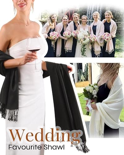 FURTALK Women's Pashmina Shawls and Wraps for Evening Dress Long Scarf Wedding Bride Bridesmaid Shawl Gifts thumbnail 5