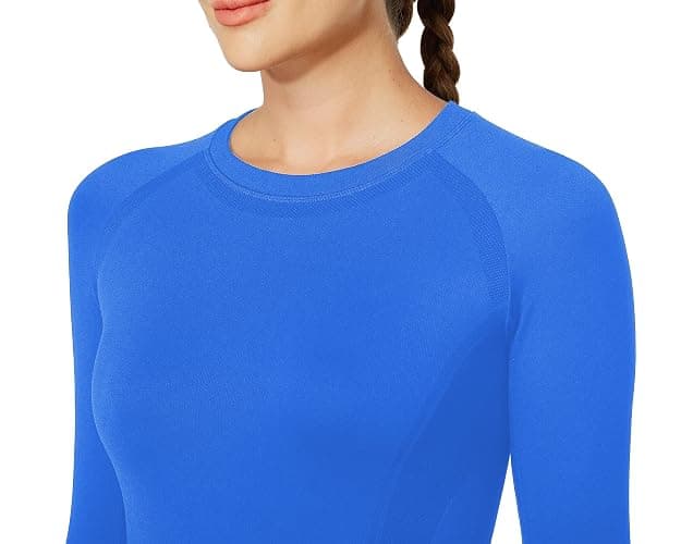 MathCat Workout Shirts for Women Long Sleeve, Workout Tops for Women, Quick Dry Gym Athletic Tops，Seamless Yoga Shirts thumbnail 2
