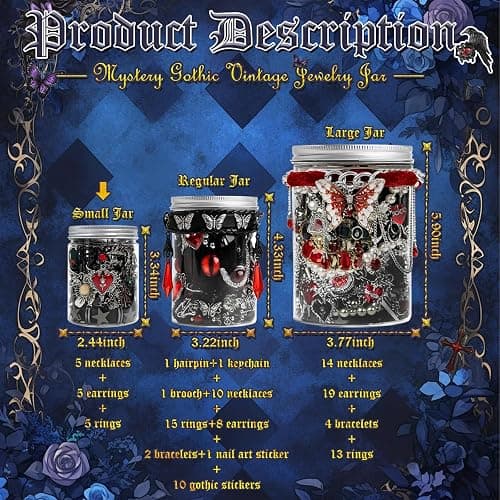 SMUOBT Mystery Jewelry Jar Bundle - 40-45 Piece Surprise Jewelry Box for Women,Gift Set (Necklace, Earrings, Rings,Kracelet,Keychain, Hair Clip) - Unique Birthday Gift for Her, thumbnail 2