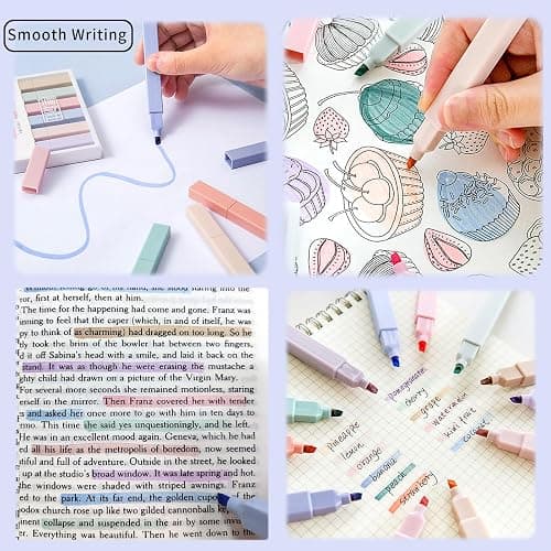 Highlighters and Gel Pens Set with 6pcs Aesthetic Pastel highlighter markers and 5pcs Cute Black Ink Gel Pens Retractable for School Office Supplies Writing Drawing Bible Marker Journaling thumbnail 3