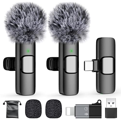 PoP voice USB C Mini Wireless Lavalier Microphone for iPhone/Android, Lapel Mic with Noise Reduction, Lav Mic for Video Recording, Tiny Microphone Content Creator Interview for Tiktok, YouTube, Vlog - Image 1