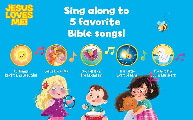 Jesus Loves Me 5-Button Songbook - Perfect Gift for Easter Baskets, Christmas, Birthdays, Baptisms, and More (Little Sunbeams) thumbnail 3