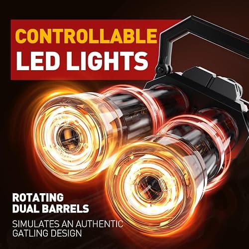 Gatling Electric Water Gun for Adults & Kids, Dual-Barrel, Up to 49FT Most Powerful Automatic Squirt Gun with LED Water-Sensor, Large Water Tank & Battery, Outdoor Pool Toy, Summer Toys for Parties thumbnail 3