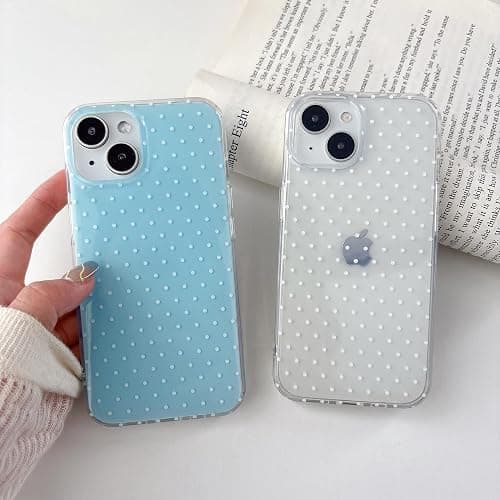 QLTYPRI Cute Phone Case for iPhone 13/iPhone 14 Case Polka Dot Fashion Aesthetic Design for Women Girls, Slim TPU Shockproof Protective Phone Cover for iPhone 13/14 - Clear thumbnail 6