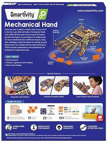 Smartivity Robotic Mechanical Hand STEM Toy for Kids 8-14 | Parents' Choice Award Winner | Superhero STEM Toy | Birthday Gift for Boys & Girls Ages 8,9,10,11,12,13,14 thumbnail 7