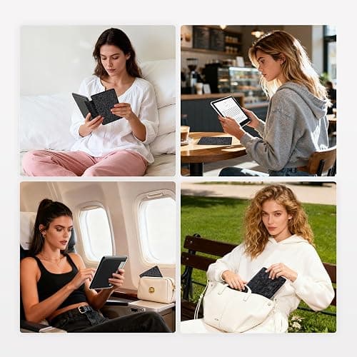 SESENSE Magnetic Case for 7'' Kindle Paperwhite 12th Gen 2024 & Colorsoft | Magnetic Detachable, Auto Wake/Sleep, Clear PC Case, Soft TPU Edge, Lightweight, For Bookish Travelers, Embossed Flower thumbnail 5