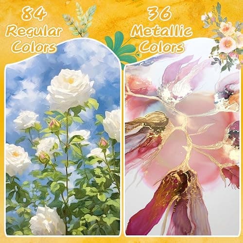 Caliart 128 Colors Watercolor Paint Set, Portable Travel Watercolors Palette Kit, with Metallic Color, Detail Painting Brushes, Water Brush Pens, Art Supplies Coloring Drawing Gifts for Adults Artists Teen Girls Boys Beginners thumbnail 6