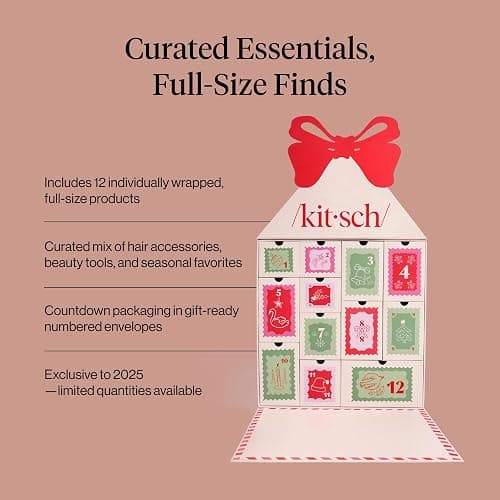 Kitsch Holiday Advent Calendar – Christmas Advent Calendar 2025 with Full-Size Hair Accessories & Beauty Essentials – Festive Self Care Gifts for Women, Limited Edition Christmas Gifts thumbnail 7