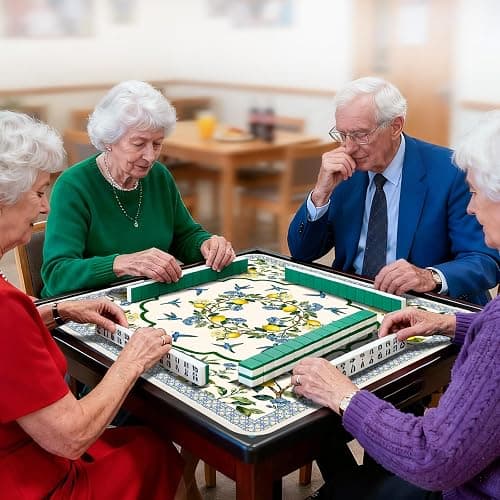 HEIFAM Mahjong Mat for Table, Mahjong Table Mat with Lemon 31x 31in, Non-Slip Noise Reduction Mah Jong Mat with Carrying Bag, Game Table Cover for Mahjongs Poker Card Dominoes, Christmas Birthday Gift thumbnail 2