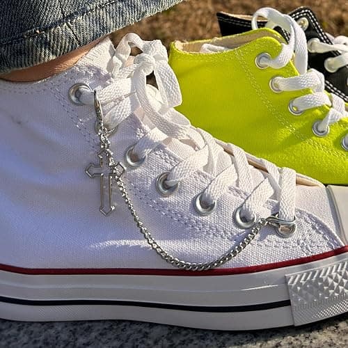 Gownsella 2 Stück Schuh Charms Kette – Punk Schuhschmuck für Sneaker & Boots, Schnürsenkel Anhänger mit Clip, DIY Zubehör thumbnail 5