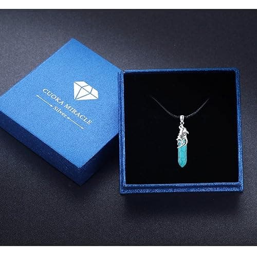 CUOKA MIRACLE Wolf Necklace 925 Men Sterling Silver Wolf Crystal Pendant Wolf Head Jewelry Wolf Gift for Men Women thumbnail 8