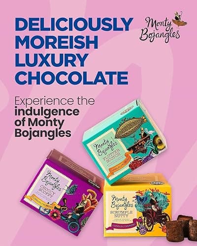 Monty Bojangles Cocoa Dusted Truffles Gift Tower (3 x 100g Pack)- 3 Luxury Chocolate Truffle Boxes - Choccy Scoffy, Scrumple Nutty & Flutter Scotch- The Perfect Chocolate Gift Box Selection thumbnail 4