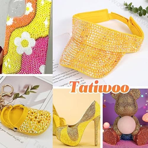 15000Pcs Resin Jelly Rhinestones for Bedazzling, Mixed Size 3/4/5 mm Flatback Gems for Crafting, Yellow Jelly Rhinestones Bedazzler Kit for Book Crafts Clothing Shoes Nail Art Makeup thumbnail 5