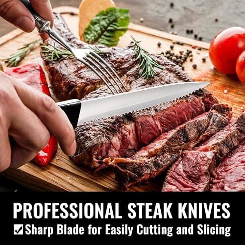 HIWARE 48-Piece Silverware Set with Steak Knives for 8, 18/8 Stainless Steel Flatware Cutlery Set For Home Kitchen Restaurant Hotel, Kitchen Utensils Set, Mirror Polished, Dishwasher Safe thumbnail 5