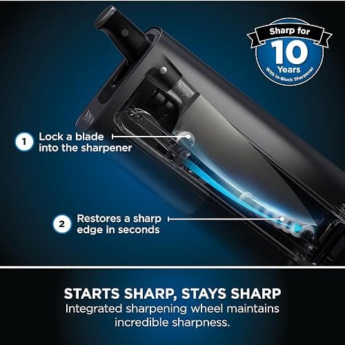 Ninja Foodi StaySharp Knife Block with Integrated Sharpener Deluxe 14-Piece Set K32014EUUK - Black thumbnail 4