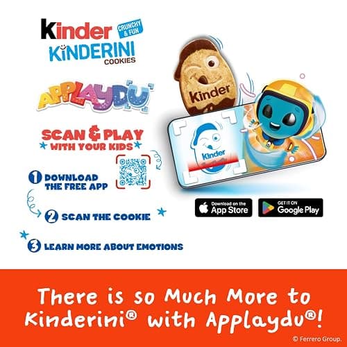 Kinder Kinderini Shortbread Cookies, Crunchy Biscuits Snack with Fun Expressions, Resealable Bag, 8.8 oz thumbnail 8
