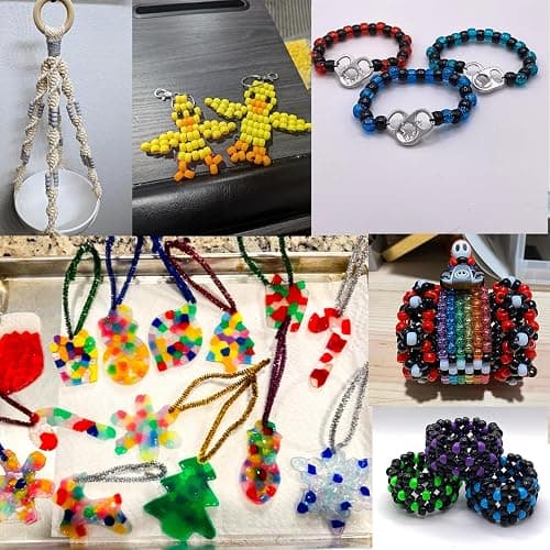 Gxueshan 4500 Pcs Acrylic Pony Beads Bulk Large Hole Plastic White Green Gold Red Black Blue Pink 24 Assorted Colors Kandi Hair Beads for Crafts Friendship Bracelet Jewelry Making Kit Set (4500) thumbnail 9