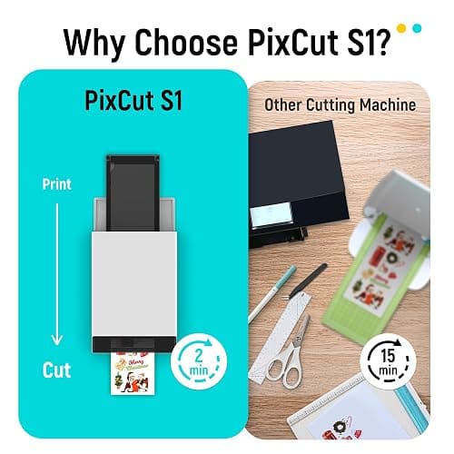 Liene PixCut S1 Color Sticker Printer & Cutting Machine - All-in-One Sticker Maker for DIY Crafts, Custom Labels & Gifts. Thermal Dye-Sublimation Photo Printer, 300 DPI, Precise AI Auto-Cutting thumbnail 3
