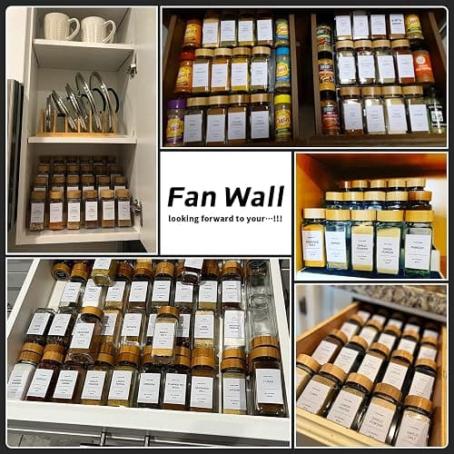 DIMBRAH Spice Jars with Label 24Pcs,Seasoning Containers,Glass Spice Jars with Bamboo Lids,Kitchen Essentials,Spices Container Set,Kitchen Set,Seasoning Organizer,Spice Rack Organizer for Cabinet thumbnail 7