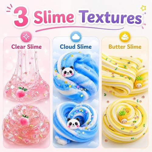 Slime Kit 9 Pack - 3 Butter 3 Cloud 3 Jelly Cube Crunchy Clear Slime - Soft Stretchy Stress Relief Toy for Kids, Birthday Party Favors for Boys & Girls 4-12, Classroom Reward, Kids Party Supplies thumbnail 5