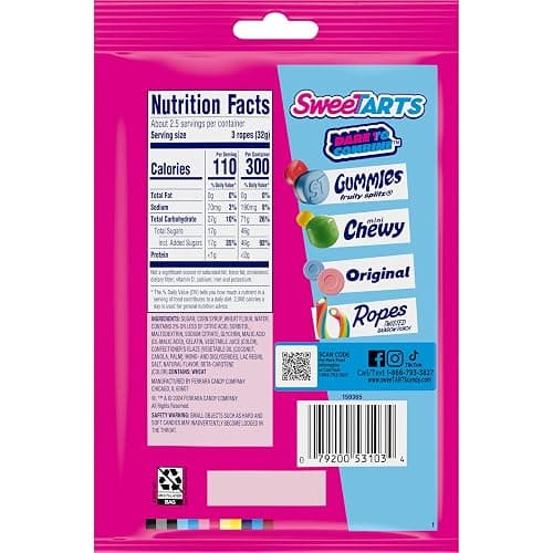 SweeTARTS Ropes, Cherry Punch Candy, 3 Ounce Pouch (Pack of 12) thumbnail 2