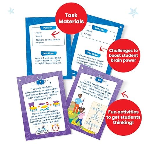 hand2mind Coding & Robotics Intermediate Task Cards, Coding for Kids 8-12, Computer Programming & Technology Toys for Kids, STEM Projects, STEM Activities for Classroom, Science Classroom Supplies thumbnail 3