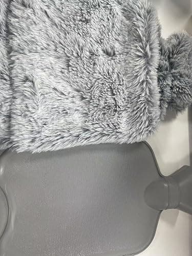 BOLEi Hot Water Bottle with Luxury Cosy Faux Fur Cover,2L Leakproof Large Hot Water Bag for Neck,Shoulder,Hand Feet Warmer,Gifts for Women,Men(Grey) thumbnail 13