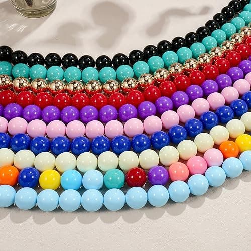LKDASM Chunky Beaded Necklace for Women, 20mm Large Bead Statement Necklace | Lightweight 20mm Acrylic Beads, Strong & Durable Knot, 18K Gold Plated Lobster Clasp, Boho Y2K Jewelry with Gift Box thumbnail 6