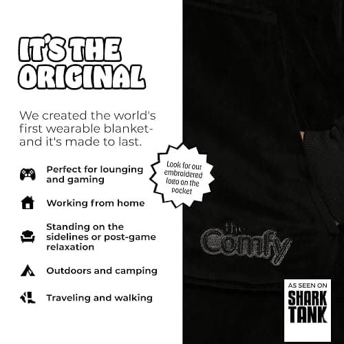 THE COMFY Original | Sherpa Lined Microfiber Fleece Wearable Blanket, Oversized Design with Hood and Pocket from Shark Tank thumbnail 2