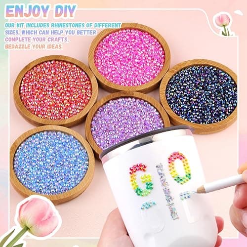 BELLEBOOST 40000Pcs 40 Colors Jelly Rhinestones Bedazzling kit, 3mm Multicolor Resin Flatback Gems for Diamond Art, Bedazzler Kit with 3Pcs 10ml B7000 Jewelry Glue for Crafting Book Shoes Nail Art thumbnail 3