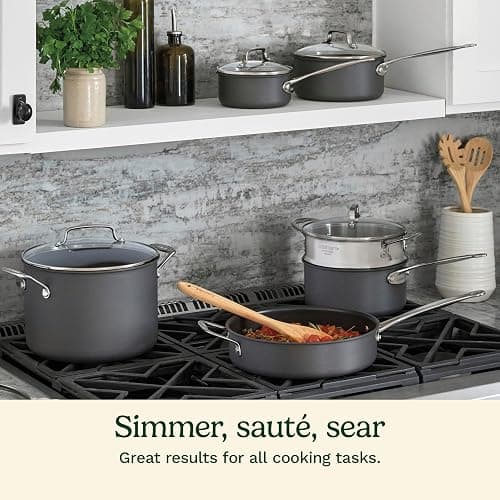 Cuisinart Chef's Classic™ Nonstick Hard Anodized 17 Piece Set w/Tempered Glass Lids thumbnail 2