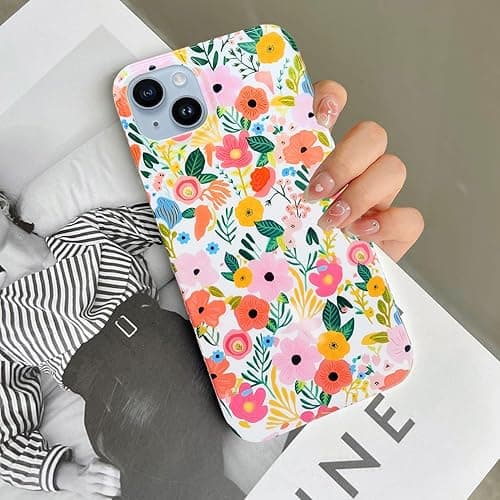 J.west Compatible with iPhone 15 Plus Case Soft Shockproof Cute Floral Phone Protective Cover for Women, Garden Flower Pattern Design Slim Fit Anti-Scratch 6.7" Phone Case for Girl thumbnail 10