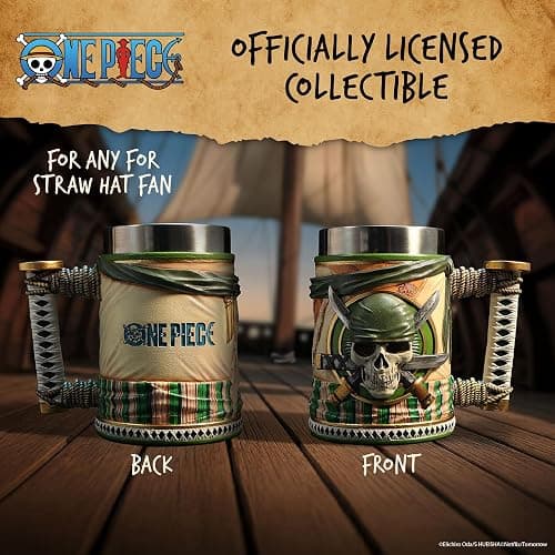 Nemesis Now One Piece Zoro Tankard 15.5cm - Officially Licensed Anime Resin Drinkware with Sword Hilt Handle, Zoro's Emblem, One Piece Logo, For Fans thumbnail 6