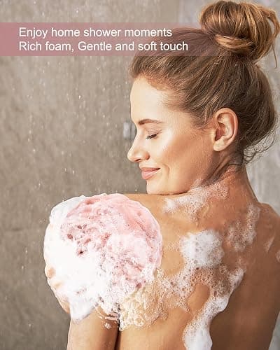MTDLYICE Loofah Sponge, XXL Large Loofah 100g 4 Pack, Bath Sponge Soft Mesh Shower for Men, Body Scrub, Shower Pouf Bath Accessories, for Body Wash, Soap (Red Soil) thumbnail 5