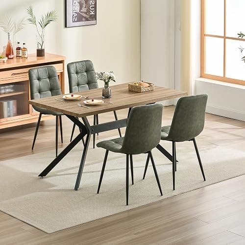 LEWE Esszimmerstühle 6er Set,Technologietuch Gepolsterter Stuhl mit Hohe Rückenlehne, Metallfuß, Küchenstühle, Esstisch Stühle für Esszimmer,Küche & Wohnzimmer thumbnail 7