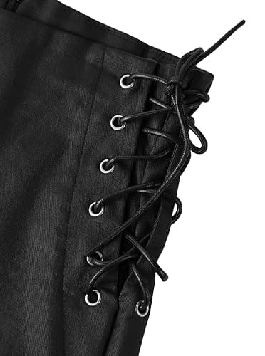 Benfoly Leather Shorts for Women High Waisted Lace Up Side Stretchy Sexy Mini Booty Short Y2K Rave Club Party Concert Winter thumbnail 5
