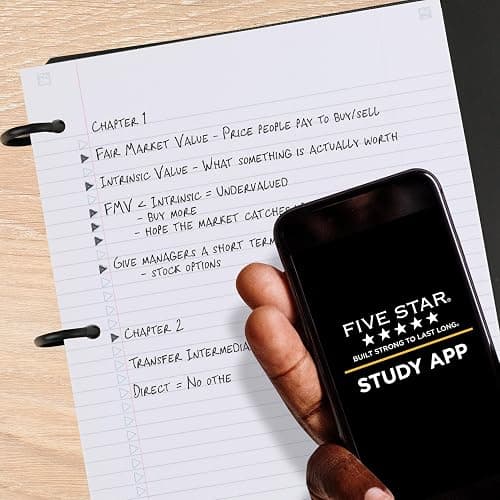 Five Star Flex Refillable Notebook + Study App, College Ruled Paper and 1-1/2 Inch TechLock Ring Binder with Pockets, Tabs and Dividers, 300 Sheet Capacity, Amethyst Purple (29324AB6) thumbnail 5