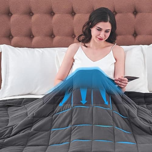 yescool Weighted Blanket for Adults (20 lbs, 60” x 80”, Grey) Cooling Heavy Blanket for Sleeping Perfect for 190-210 lbs, Queen Size Breathable Blanket with Premium Glass Bead, Machine Washable thumbnail 8