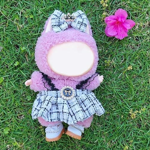 Clothes for 17cm Doll, 2 PCS Cute Chic Style Hair Clip & Dress Set, Dress up Outfit Exquisite Accessories for Dolls thumbnail 2