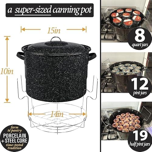 Canning Supplies-24 Qt. Water Bath Canning Pot with Rack & Lid -Starter Kits Set for Beginners - Stainless Steel Water Bath Canner Kit & Rack-Rack, XL Ladle, Measuring Cups, Kitchen Funnel by Supa Ant thumbnail 3