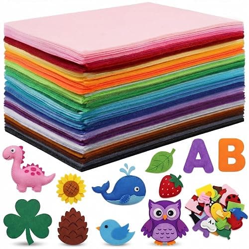 Reginary 120 Pcs 8 x 16 Inch Felt Sheets Bulk for Craft 40 Assorted Color Felt Fabric Squares Stiff Paper for Back to School Festival Holiday DIY Craft Sewing Patchwork - Image 1